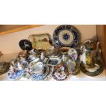 A quantity of ceramics comprising Royal Worcester, Adams, Crown Staffordshire, Cauldon, Coalport