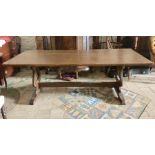 A good quality oak dining table 213 x 86cms.