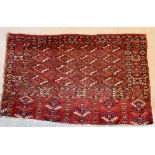 Good quality tightly knotted antique rug 68 x 107 cms