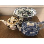 Ceramics to include Copeland Spode bowl, Copeland teapot and Coalport teapot. All in good