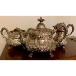 Good quality three piece tea set by the Barnard family London 1850