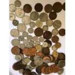 A quantity of British coins.