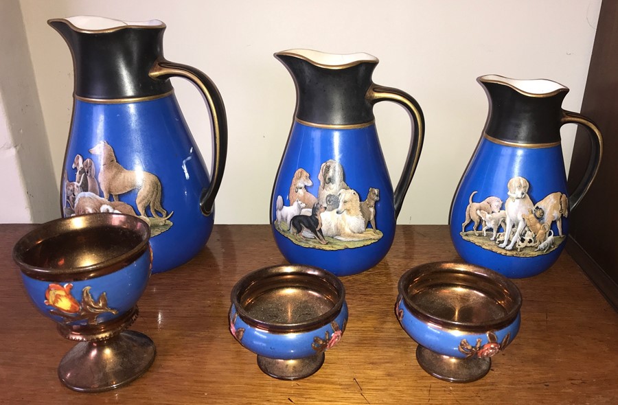 19thC ceramics to include 3 transfer printed jugs.