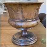 Superb 18th c lignum vitae wassail bowl