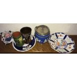 A collection of ceramics to include biscuit barrel, gaudy Welsh etc.(6)