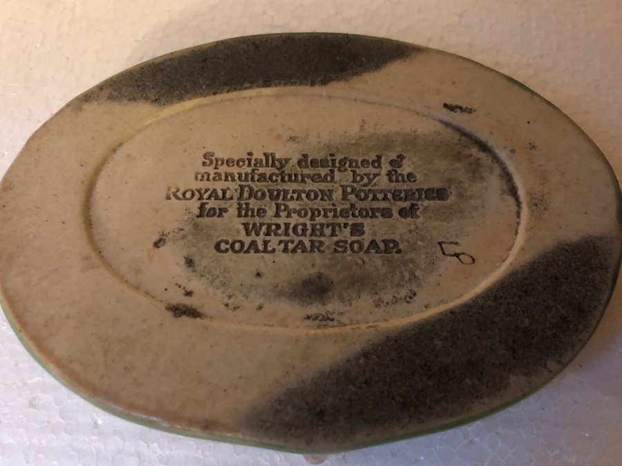 Royal Doulton potteries soap dish made for Wright’s coal tar soap. - Image 2 of 2