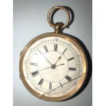 An 18ct gold cased pocket watch, 127gms total weight, crack to glass.