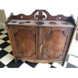 Mahogany wall hanging cupboard. 59h x 57cms w