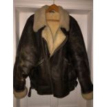 A good quality mens sheepskin jacket based on a flying jacket.