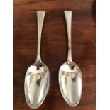 A pair of George III silver tablespoons, Geo. Smith and Wm. Fearn, 1790, 4.4 ozt.