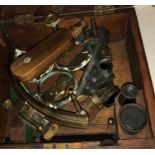 Good brass sextant in wood case by Sewill Maker to the Royal Navy Liverpool