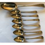 A set of silver teaspoons, London 1800, makers mark for Peter, Ann and William Bateman plus