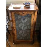 A Victorian walnut music cabinet, 97 h x 57 w x 38cms d.