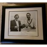 Framed photo of Fred Truman and Gary Sobers signed by Sobers