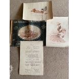 Three french menu/prints and Illustrated London News of the Great war