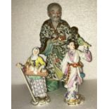 Two 19thC Meissen figures, 1 a/f and a 19thC Chinese figure, 26cms.