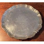 Sheffield silver salver by George Howson 1955 30ozt