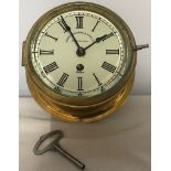 Brass ships clock by H Browne & Sons Ltd. Barking & London
