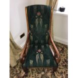 A 19thC mahogany rocking chair.