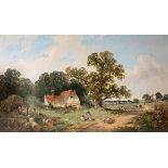 Superb oil on canvas country scene by James Edwin Meadows 73 x 119 cms