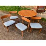 G Plan circular dining table and four chairs