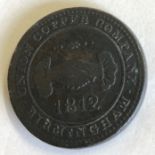 Union Copper Company, Birmingham One Penny bronze token.
