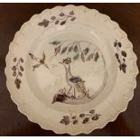 Good 18th c English creamware plate (cracked)