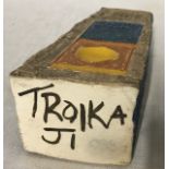 Troika pottery Coffin vase marked to base TROIKA JI