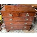 Mahogany Yorkshire caddy topped chest of drawers.