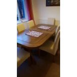 Good quality modern dining table and 6 chairs