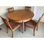 G Plan extending dining table and four chairs