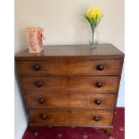 Early 19th c oak chest of drawers 101 x 103 cms