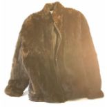 Zip up mink jacket, some wear to fur in places.