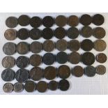 A collection of 46 Farthing coins and half farthings. (46)
