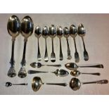 Silver cutlery x 16 including two good Victorian tablespoons.