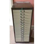 Bisley 15 drawer metal filing cabinet, 94 h x 46 d x 35cms w.