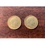 Two 1909 half sovereigns