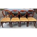 Four 19thC balloon backed dining chairs.