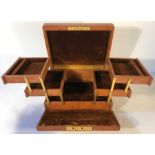 Good quality leather jewellery box, marked Asprey, Bond St. London to base. 15x20x12cms h.