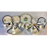 Chicken and cockerel mainly crested china including Arcadian, Swan etc.