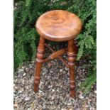 19thC turned wooden stool.