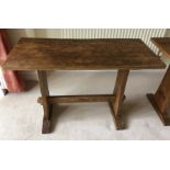 Oak Derek Slater lizardman side table with adzed top.