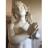 Good 19th Carrara marble statue the standing figure of a boy