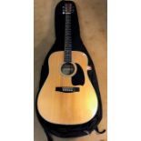Tanglewood model TW 400N acoustic guitar with padded case.