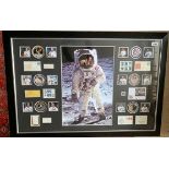 Large certificated montage of all the Moonwalkers with autographs by Charles Phillips 2013