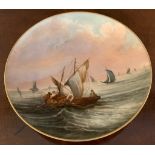 Havilands Limoges hand painted plate with seascape scene