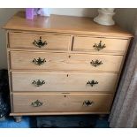 A 19th c pine chest of drawers 100 cm w x 102 h