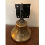 Brass ship's bell from the motor yacht Taransay