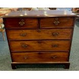 Early 19th c mahogany chest of drawers 114 cm w x 108 h