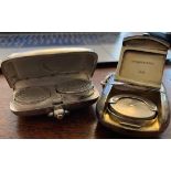 Two silver combination vesta cases